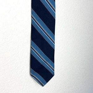 Givenchy Navy and Light Blue Striped Tie